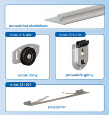 Systemy drzwi przesuwnych Zestaw ARES 2 AR12 do 2 drzwi przesuwnych / dł. 120 cm / 70 kg - Valcomp