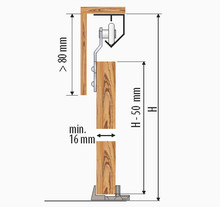 Systemy drzwi przesuwnych Zestaw SATURN ST15 do 1 drzwi przejściowych / dł. 150 cm / 45 kg - Valcomp