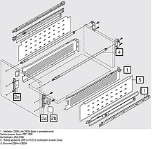 Szuflady BOXSIDE Z36H Do Metabox Dł.450mm H=128mm Szary - Blum