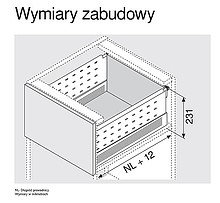 Szuflady BOXSIDE Z36H Do Metabox Dł.450mm H=128mm Szary - Blum
