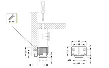 Nóżki i cokoły Regulator poziomu 300 CAMAR wbijany w bok płyty / wys. 30 mm - Camar