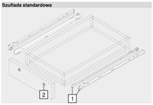 Prowadnice do szuflad Prowadnica rolkowa 230M - kremowy / dł. 25 cm / 25 kg / wysuw 75% - Blum