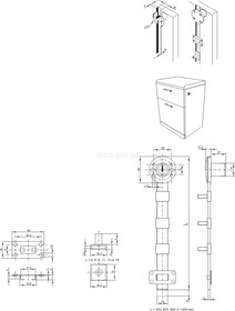 Zamki Zamek centralny boczny Siso X-851 - niklowany / L-500 / fi 19 mm / zaczep 13 mm - Siso