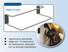 Półka Stojak Na Buty CHROM/CZARNY Regulowana Szerokość 48-83 cm - Valcomp