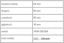 Uchwyt nowoczesny WMN 300 chrom połysk rozstaw 64mm - Giusti