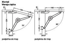 Podnośnik z Hamulcem Do Klap Lekkich Drew. i ALU Szer. od 45mm - Häfele