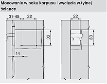 Zawieszki i listwy Zawieszka do szafek Blum lewa - brązowy - Blum