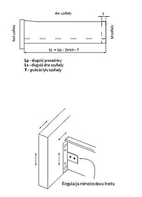 Zestaw prowadnic i boków H=86mm dł.400 mm kolor biały Gamet - Gamet