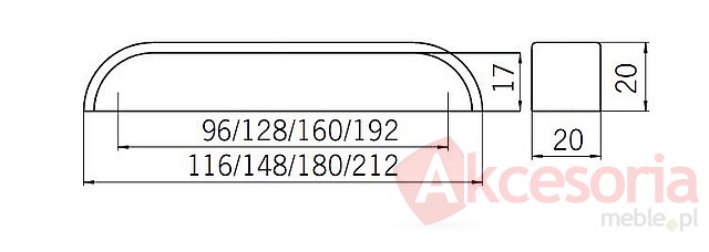 Uchwyt 1517 Z Kolekcji Mendi Aluminium Proszkow Rozst 192mmw