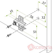 Zawiasy Prowadnik krzyżakowy zawiasu FGV  H=0 bez euro metal nikiel - FGV