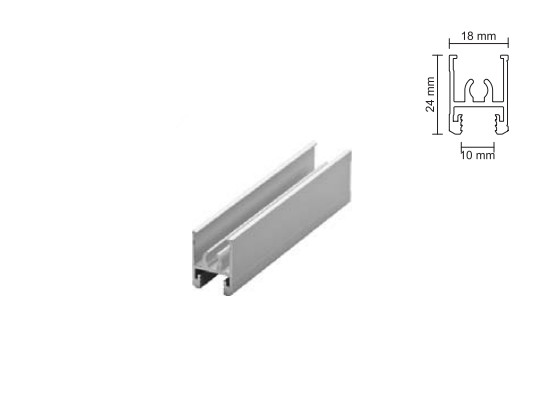 Listwa górna 10 do drzwi przesuwnych - srebrny / dł. 300 cm
