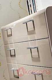 Uchwyt 2170 chrom połysk z białą wkładką rozstaw 128/160mm - Siro