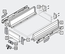 Szuflada Tandembox Wewnętrzna Wys.M=83mm dł.50cm 30kg SZARA Blum - Blum