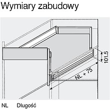 Szuflady Szuflada narożna TANDEMBOX SPACE CORNER / wys. M=83 mm/ dł. 60 cm / 65 kg / szary - Blum