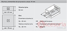 Szuflady Szuflada ANTARO Wys.M=83mm dł.60cm 65kg CZARNA Hamulec - Blum