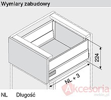 Szuflada Tandembox INTIVO Wys.D=198mm dł.35cm 30kg BIAŁA HAMULEC - Blum