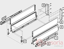 Szuflada Tandembox INTIVO Wys.D=198mm dł.35cm 30kg BIAŁA HAMULEC - Blum