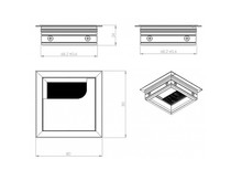 Mediaporty i przepusty kablowe Mały przepust aluminiowy Siso RUMBA - anoda / 80x80 mm - Siso