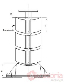Prowadzenie kabli Siso OVAL - srebrny / dł. 790 mm / komplet - Siso