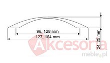 Uchwyt US26 nikiel satynowy Rozstaw 96mm - Gamet