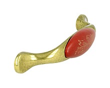 Uchwyt UP19 Mosiądz antyczny, Porcelana RED-15 Rozstaw 96mm - Gamet