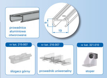 Systemy drzwi przesuwnych Zestaw APIS AP12 do 2 drzwi przesuwnych / dł. 120 cm / 9 kg - Valcomp