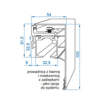 Systemy drzwi przesuwnych Zestaw HERKULES HS60 Do 1 Drzwi Przejściowych dł. 120 cm 60kg - Valcomp