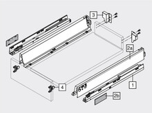 Szuflady Szuflada TANDEMBOX ANTARO z hamulcem / wys. N=68 mm / dł. 50 cm / 30 kg / biały - Blum