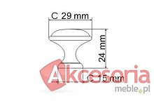 Gałka GP19 ZnAl Porcelana Mleczna kremowaMLK-3 Nikiel Patynowany - Gamet