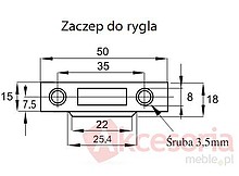 Zamki Zamek zatrzaskowy kwadratowy Siso X-856M / niklowany / fi 19 mm  - Siso