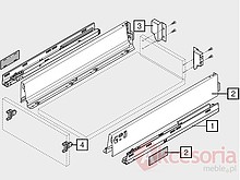 Tandembox Plus Wys.M=83mm Głęb.65cm 50kg SZARA Z Hamulcem Blum - Blum