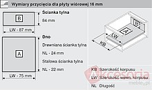 Tandembox Plus Wys.M=83mm Głęb.65cm 50kg SZARA Z Hamulcem Blum - Blum