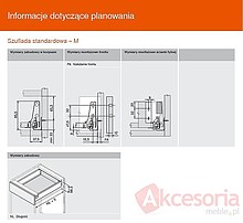 Tandembox Plus Wys.M=83mm Głęb.65cm 50kg SZARA Z Hamulcem Blum - Blum