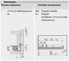 Prowadnice do szuflad Stabilizacja boczna TANDEM BLUMOTION 560H do prowadnic o dł. 65-75 cm - Blum