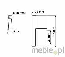 Wieszak WA45 chrom satynowy, aluminium - Gamet