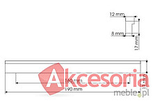 Uchwyt Aluminiowy UA02 128 mm efekt Stali Sczotkowanej - Gamet