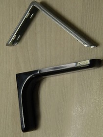Wspornik półki  L240 metal/tworzywo czarny 2 sztuki - IMPORT