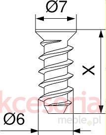 Złączki montażowe Wkręt EURO 662 / fi 6 mm / dł. 13 mm / łeb wpuszczany - Blum