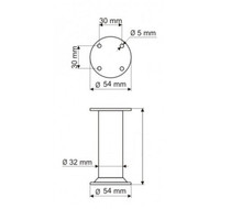 Nóżka aluminiowa NA10 aluminium naturalne wys. 12cm - Gamet