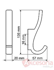 Wieszak RW07 Chrom połysk - Gamet