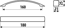 Uchwyty Uchwyt US16 - chrom satynowy / rozstaw 160 mm - Gamet