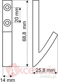 (W) Wieszak Aluminiowy WA05 Naturalne Aluminium - Gamet