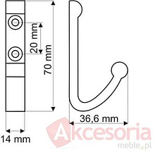 (W) Wieszak Aluminiowy WA03 Naturalne Aluminium - Gamet