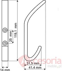 Wieszak Aluminiowy WA02 Naturalne Aluminium - Gamet