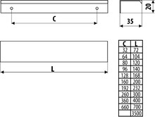 Uchwyt UA45 - aluminium naturalne / rozstaw 260 mm - Gamet