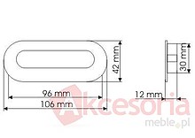 Uchwyt ZnAl MD12 Rozstaw 96 mm Chrom Satynowy - Gamet