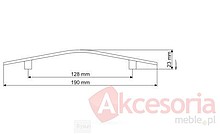 Uchwyt UN80 nikiel satynowy Rozstaw 128mm - Gamet