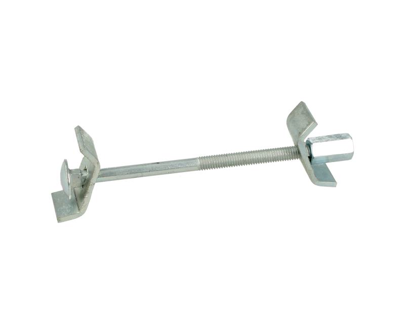 Złącze śrubowe do blatów L100 metal ocynk biały