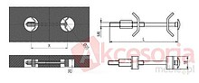 Złącze śrubowe do blatów L150 metal ocynk biały - Rejs