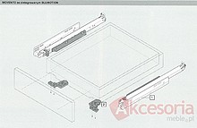 Prowadnica MOVENTO z Hamulcem 760H dł.50cm Wysuw 100% 40kg Blum - Blum